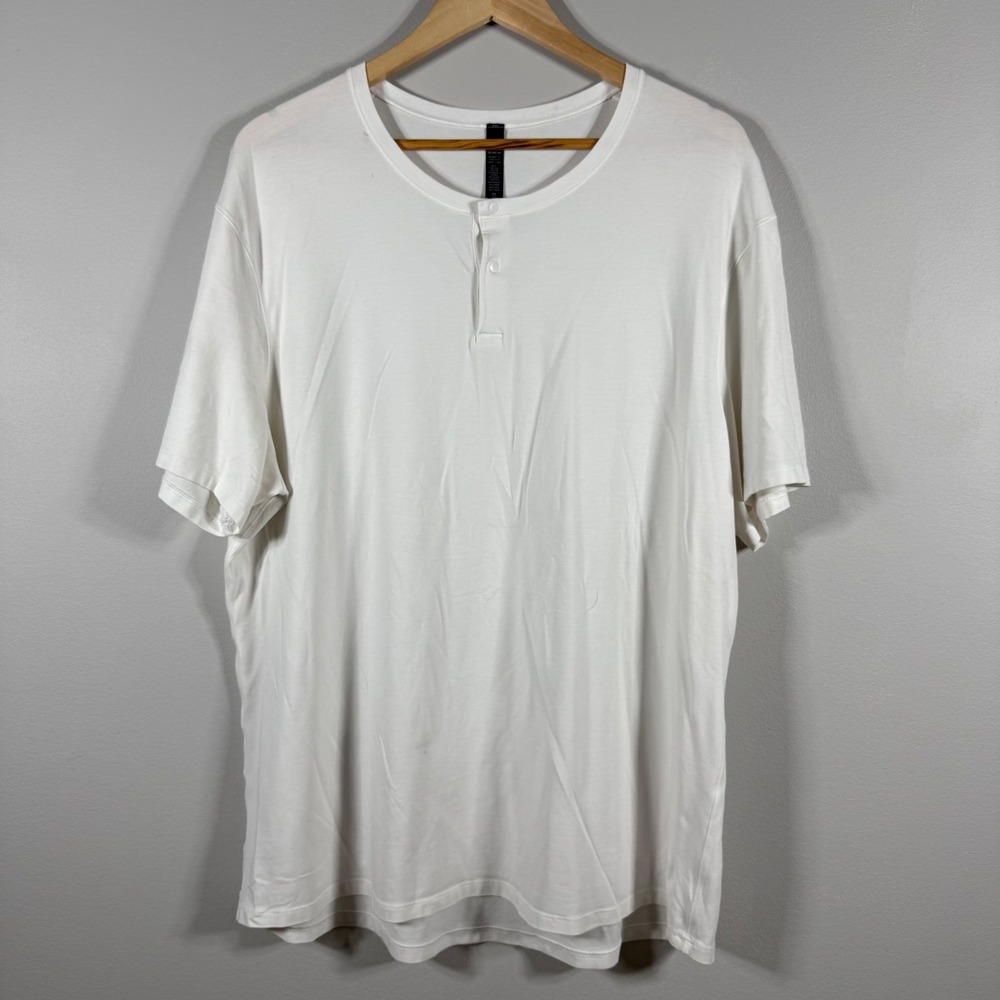 Lululemon Henley T-Shirt White - Size XXL